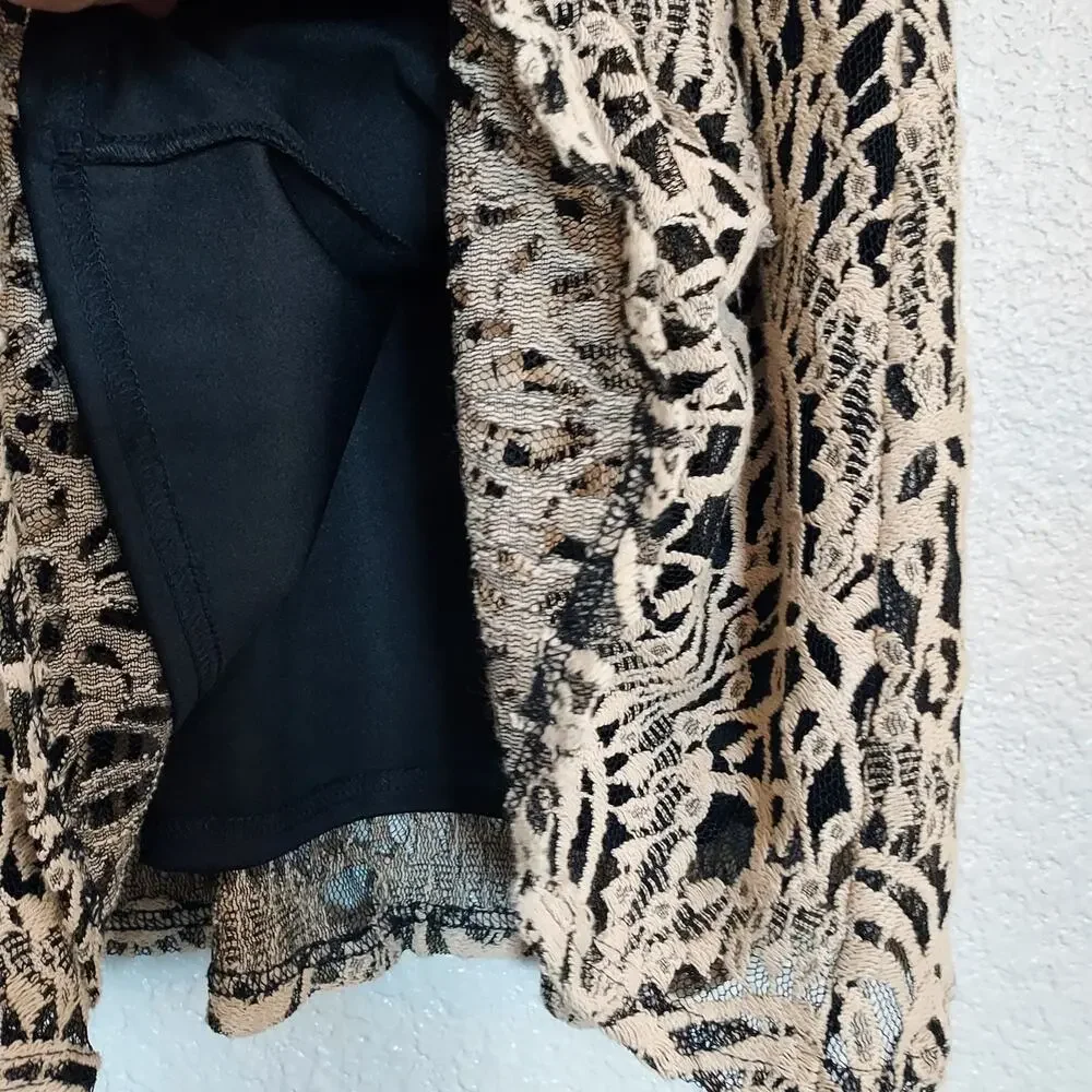 Altar'd State Cream Black Lace Cocktail Dress Size L